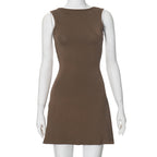 Backless Ruffles Casual Package Hip Dress