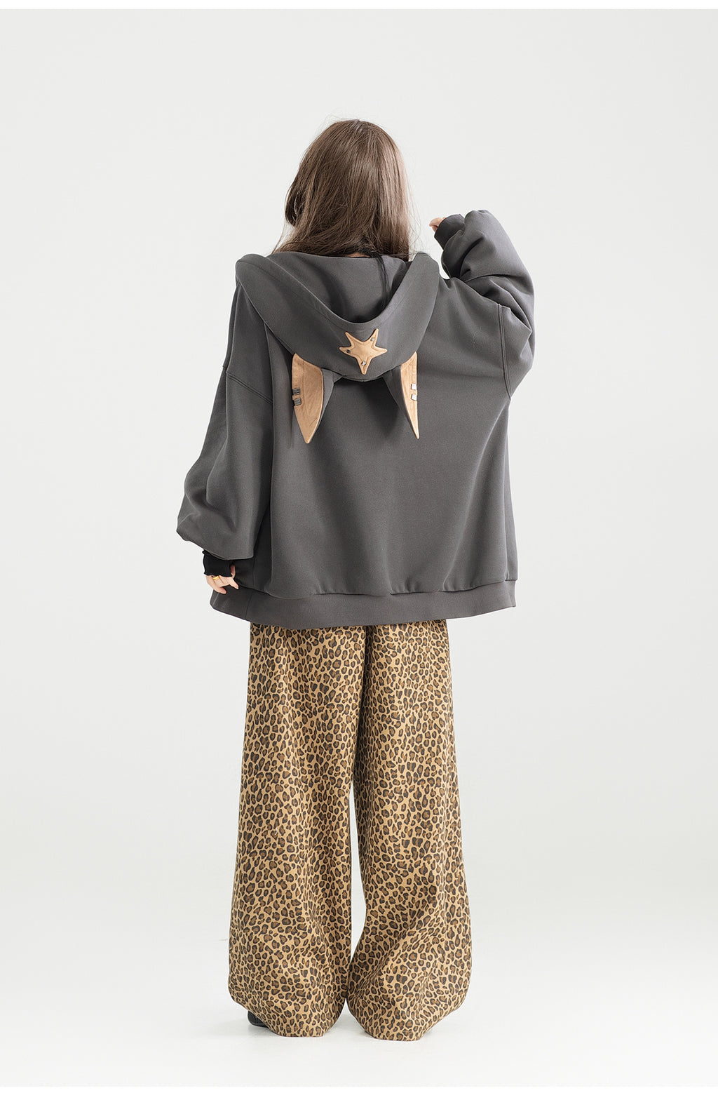 Playful Hooded Zipper Sweatshirt With Women's Fleece