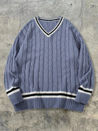 American Collegiate Style V-neck Sweater