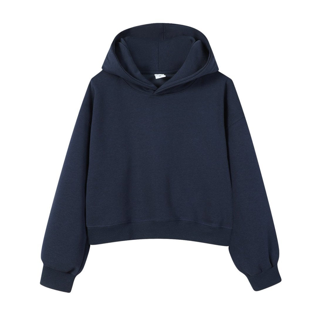 Women's Cotton Composite Cropped Hoodie