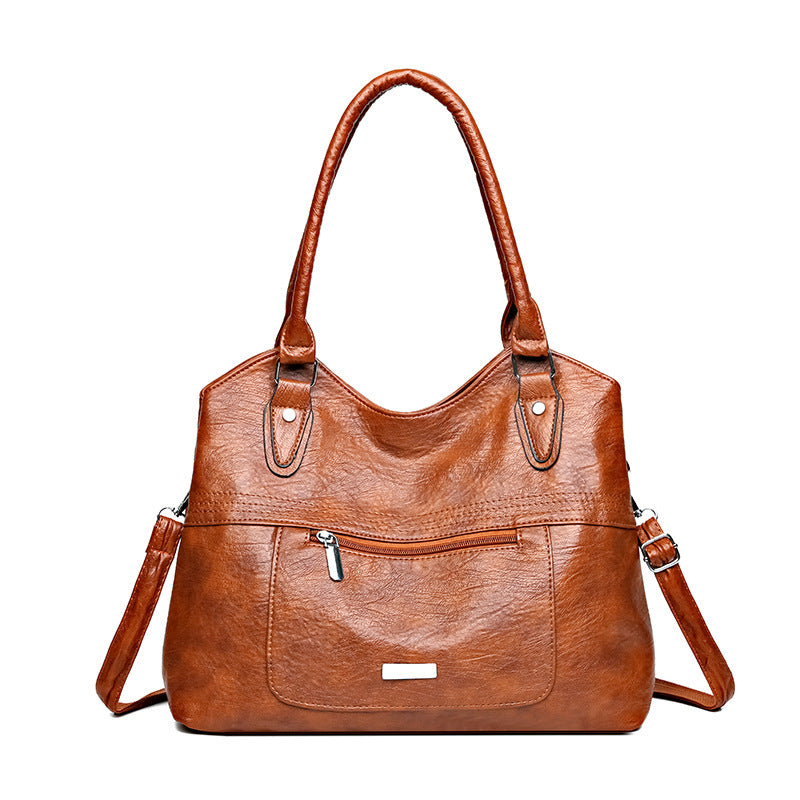 Jurchen Leather Large-capacity Soft Leather Casual Bag