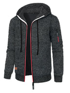 Men's Sports Fitness Casual Jacquard Sweater Hooded Coat