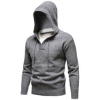 Men's Velvet Thickened Fake Two Pieces Hooded Sweater