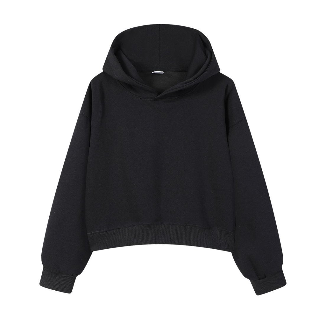 Women's Cotton Composite Cropped Hoodie