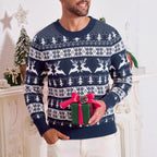 Christmas Sweater Men's Round Neck Loose Jacquard Knitwear