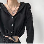 Thin Cardigan Jacket Loose Slimming Long Sleeves Top