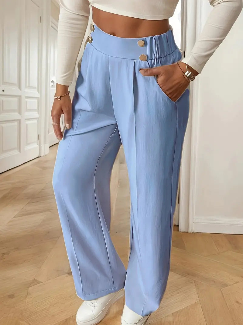 Draping Mop Casual Pants High Waist