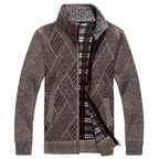 Fashion Men's Sweater Stand Collar Zipper Cardigan Outerwear