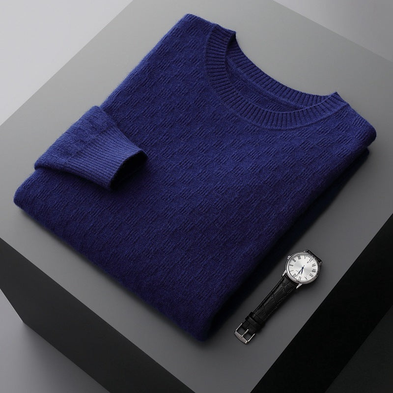 Round Neck Thickened Business Casual Cashmere Fall Winter Men Bottoming Knitted Sweater