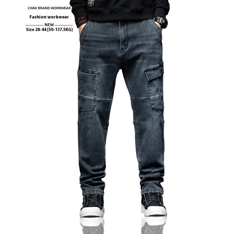 Hip Hop Men's Nostalgic Retro Multi-pocket Pants