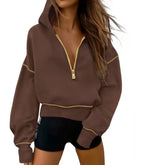 Women's Half Zipper Short Sweater