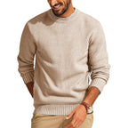 Round Neck Pullover Sweater Men's Waffle Sweater