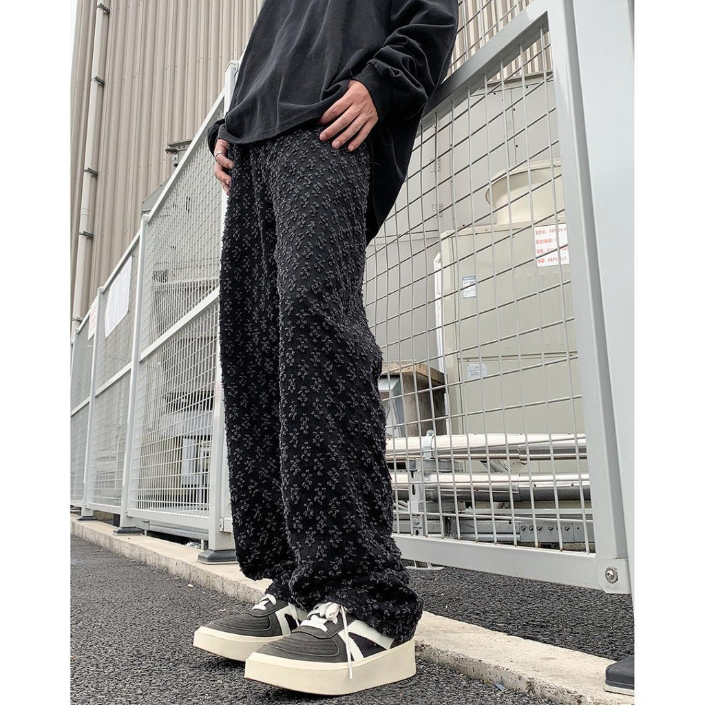 Cool And Stylish Streetwear Jacquard Full-print Jeans