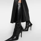 New Stiletto Heel Pointed Shaped Heel Side Zipper Knee-length Female Boots