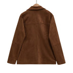 New Suede Texture Loose Casual Long Sleeves Suit Jacket
