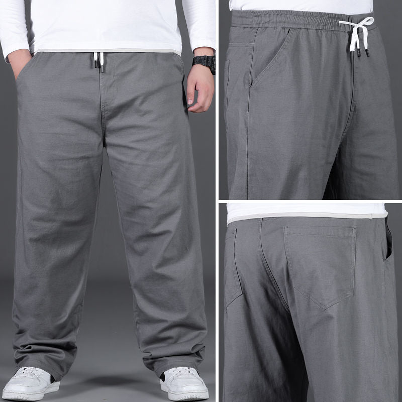 High Waist Plus Size Casual Men's Plus-sized Loose Elastic Pants