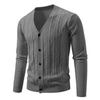 Men's Brocade Sweater Korean Style Trendy Casual Loose And Handsome V-neck Knitted Cardigan Coat