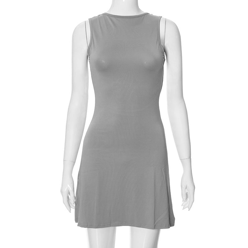 Backless Ruffles Casual Package Hip Dress