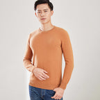 Men's Solid Color Round Neck V-neck Wool Sweater Knitted