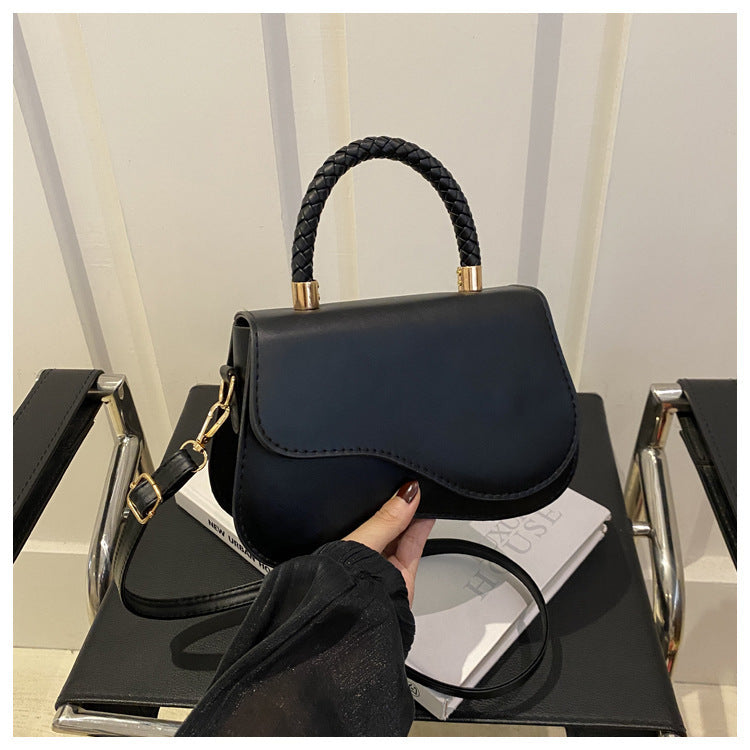 Design Portable Magnetic Snap Textured One-shoulder Bag