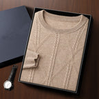 Autumn And Winter New Round Neck Diamond Lattice Twisted Cashmere Men's Sweater