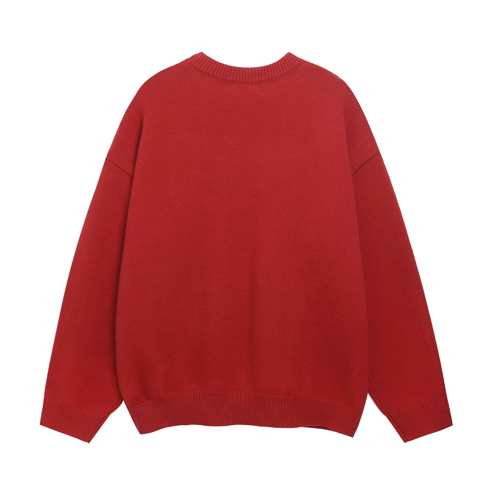 American Retro Sausage Puppy Jacquard Round Neck Sweater