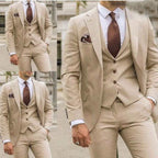 Men's Three-piece Slim-fit Dovetail Groom Dress