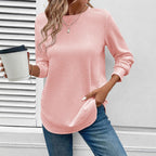 Women's Solid Color Round Neck Loose Stylish Sweatshirt