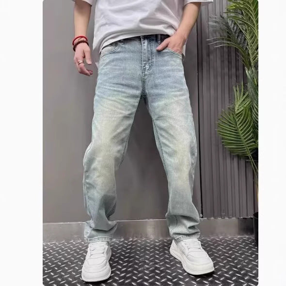 Light Blue Casual Stretch Stylish Versatile Straight Slim Pants