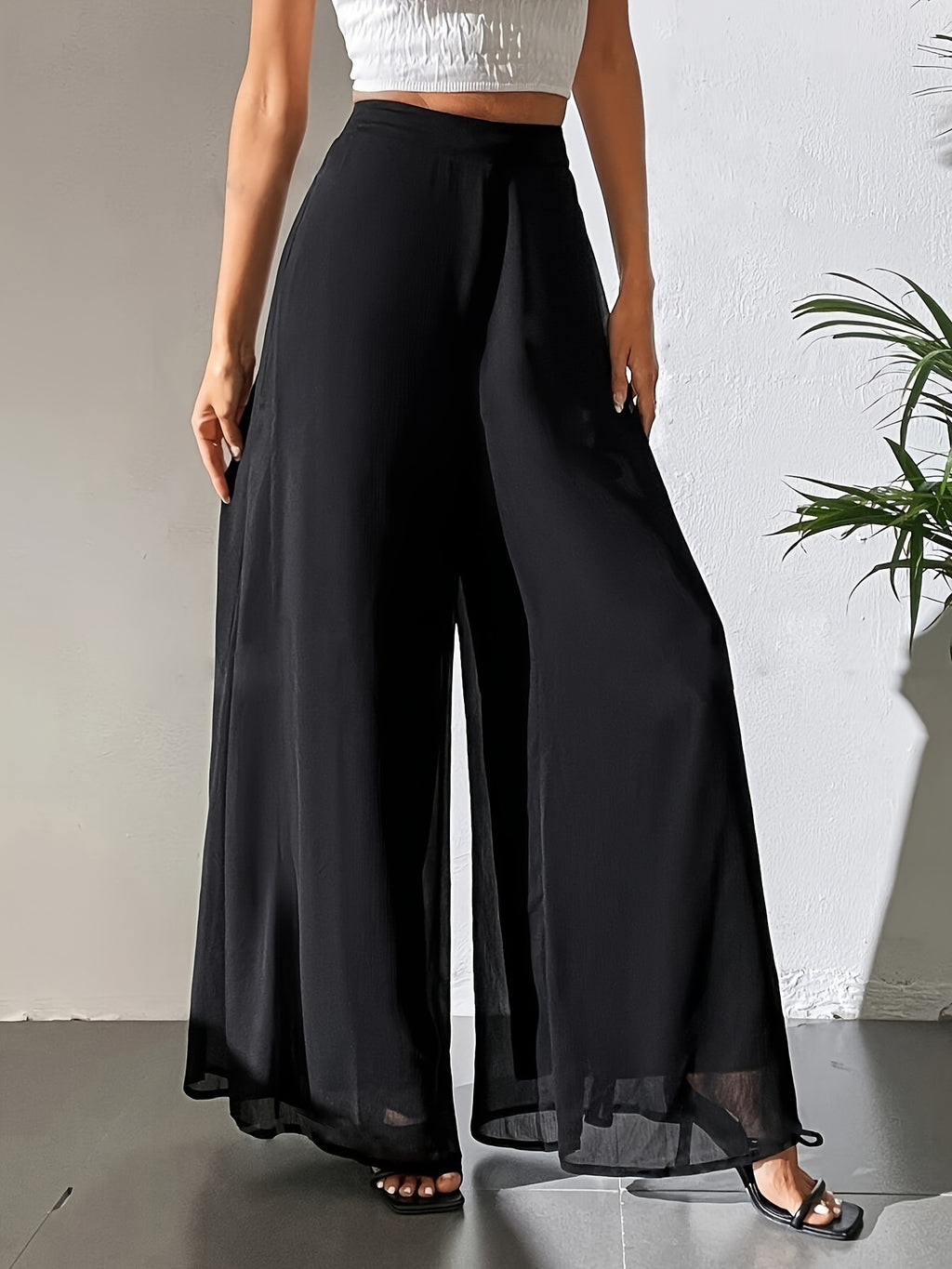 Casual Chiffon Wide-leg Pants Loose Trousers