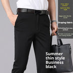 Middle-aged Loose Straight Suit Pants Man