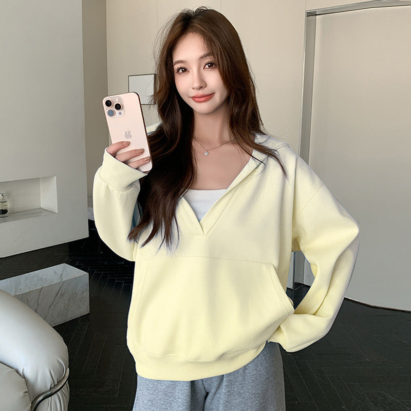 V-neck Hoodie Coat Women's Spring And Autumn