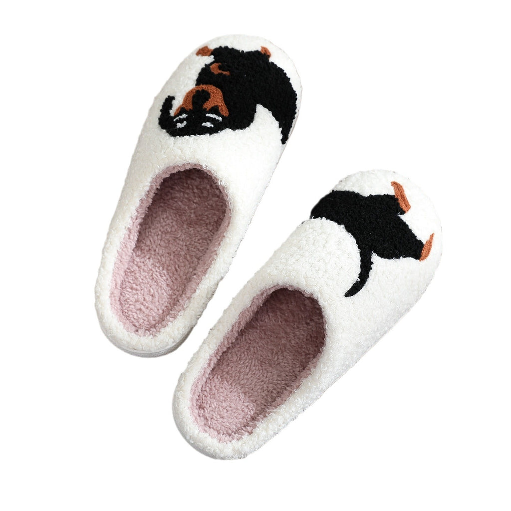 Cotton Slippers Women's Home Winter Animal Embroidery Warm