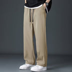 Ice Silk Men's Summer Thin High Street Drooping Straight Wide Leg Pants