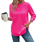 Women's Solid Color Round Neck Loose Stylish Sweatshirt