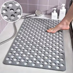 Square Non-slip Bathroom Mat With Suction Cup And Round Hole Design Shower Anti-fall Household Shower Massage Quick Drainage Mat