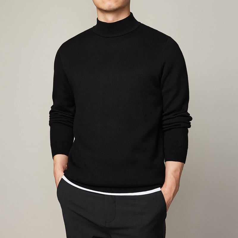 Autumn And Winter Mock Neck Sweater Men's Undershirt
