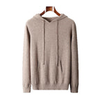 Men's Solid Color Loose Knitted Hooded Long Sleeve Base Sweater