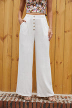 Women's Cotton And Linen Casual Straight Pants