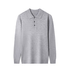 Men's Sweater Polo Collar Solid Color Fashion Ordinary