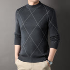 Trendy Rhombus Large Size Casual Knitted Sweater