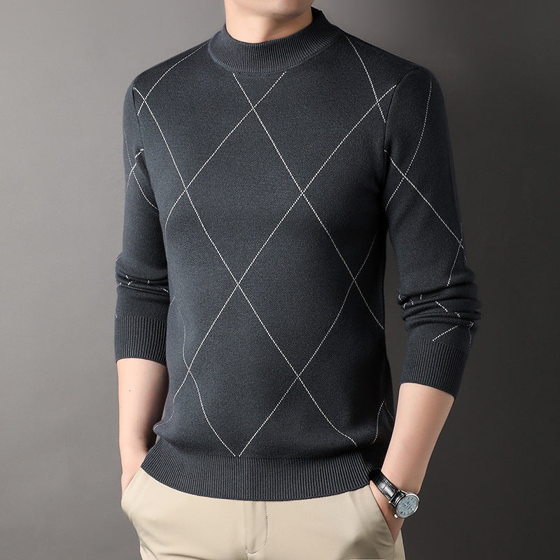 Trendy Rhombus Large Size Casual Knitted Sweater