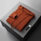 Men's Solid Color Loose Knitted Hooded Long Sleeve Base Sweater