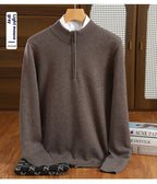 Half Zipper Worsted Wool Sweater Men's Sweater Inner Wear Blouse
