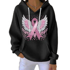 Striped Fabric Digital Printed Hooded Long Sleeve Women's Sweater