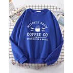 Witches Make Coffee Straight Letter Hoodie Letter Print