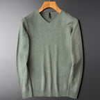 Warm V-neck Sweater Men's Slim Fit Thickened Light Business