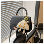 Design Portable Magnetic Snap Textured One-shoulder Bag