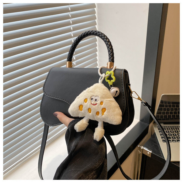 Design Portable Magnetic Snap Textured One-shoulder Bag