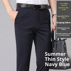 Middle-aged Loose Straight Suit Pants Man